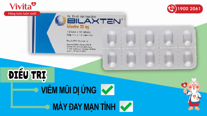 Công dụng thuốc chống dị ứng Bilaxten 20mg