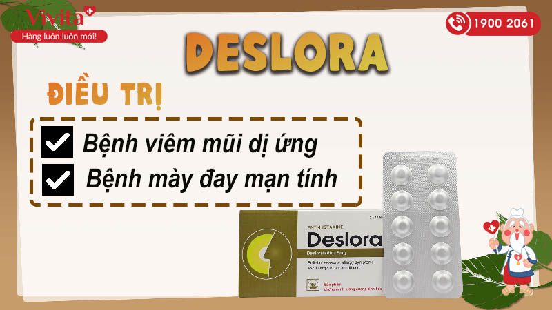 Công dụng của thuốc chống dị ứng Deslora 5mg