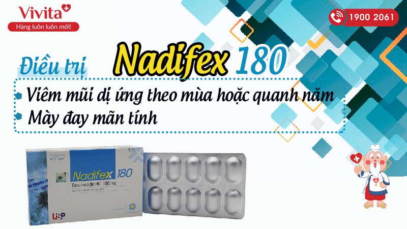 Công dụng của thuốc chống dị ứng Nadifex 180