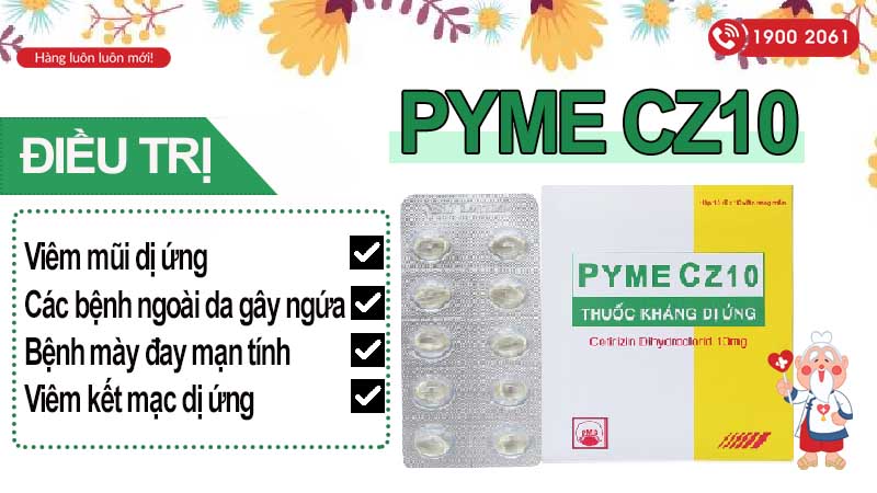 Công dụng thuốc chống dị ứng Pyme CZ10
