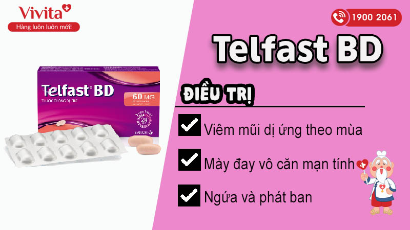 Công dụng thuốc chống dị ứng Telfast BD 60mg 