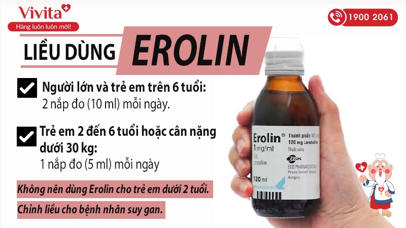 Liều dùng của siro chống dị ứng Erolin
