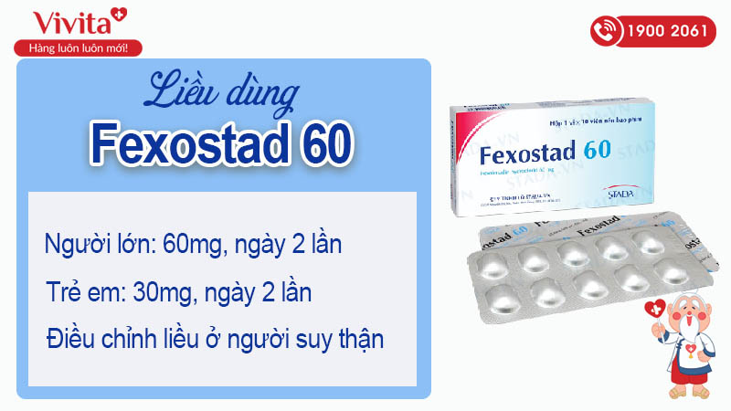 Liều dùng của thuốc chống dị ứng Fexostad 60