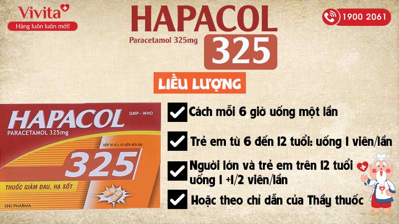 Liều lượng Hapacol 325mg