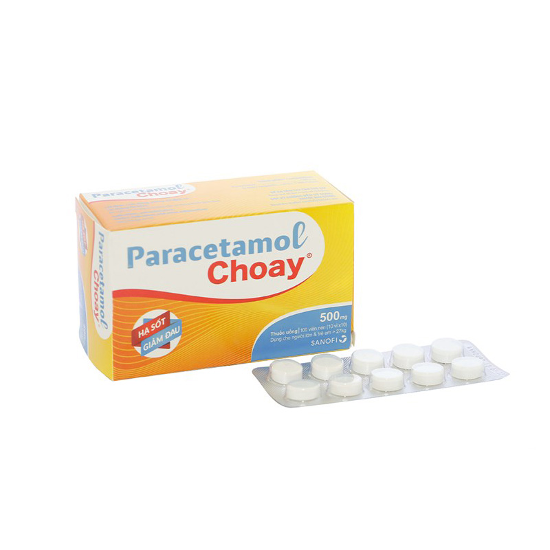 Thuốc giảm đau, hạ sốt Paracetamol Choay 500mg | Hộp 100 viên