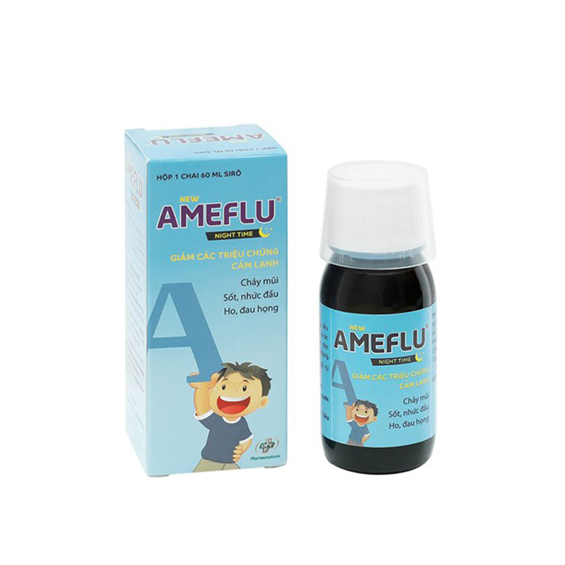 Siro trị cảm lạnh cho trẻ em Ameflu Night Time | Chai 60ml