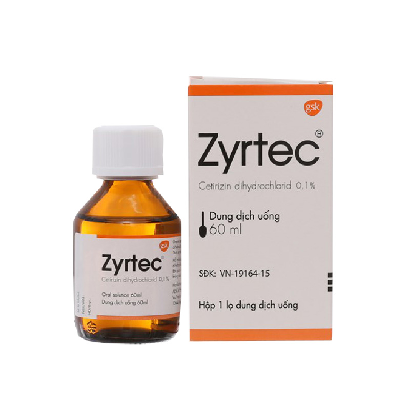 Siro chống dị ứng Zyrtec 0.1% | Chai 60ml