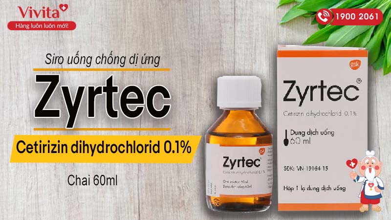 Siro chống dị ứng Zyrtec 0.1% 