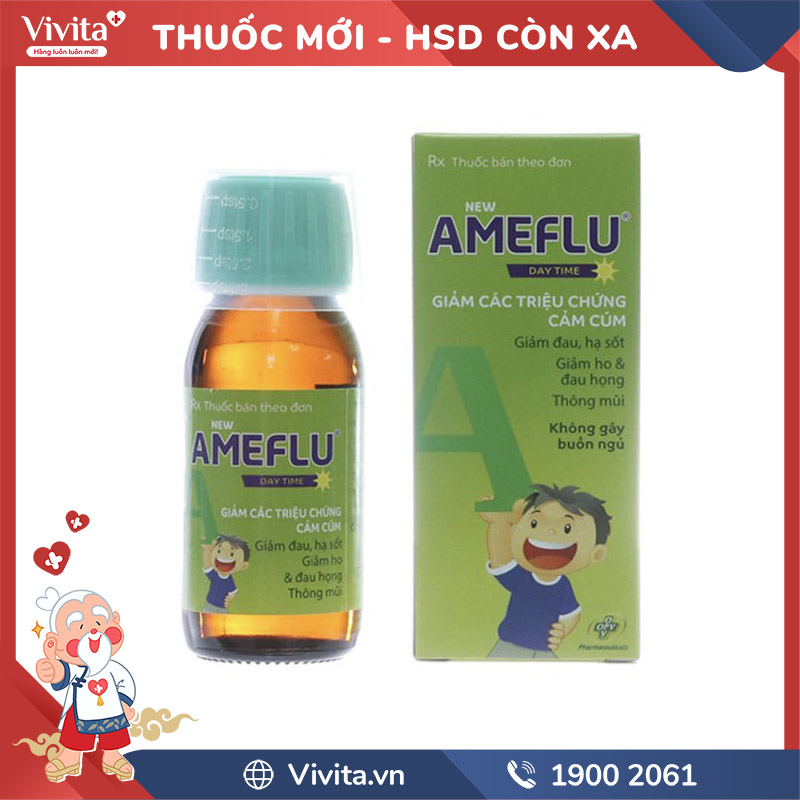 Siro trị cảm cúm cho trẻ em Ameflu Day Time | Chai 60ml