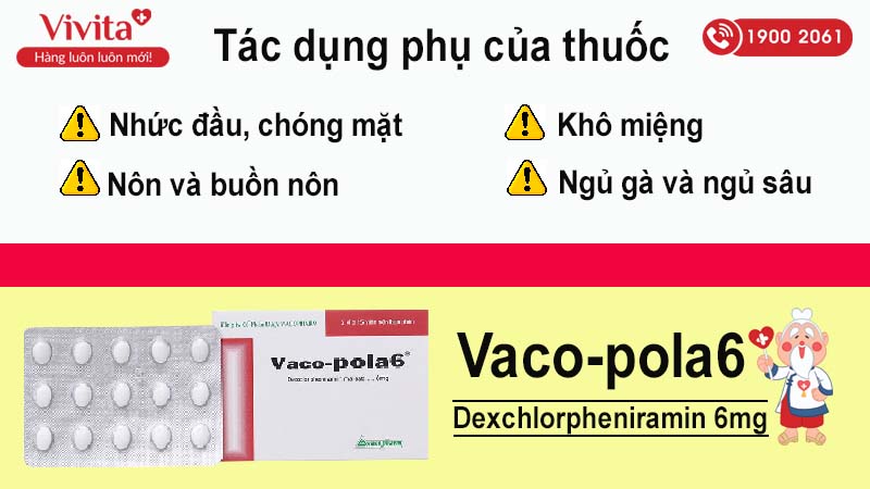 Tác dụng phụ thuốc chống dị ứng Vaco-pola6 
