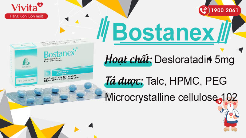 Thành phần thuốc chống dị ứng Bostanex