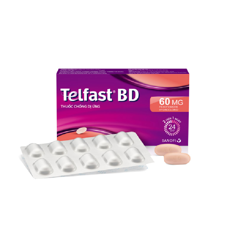 Thuốc chống dị ứng Telfast BD 60mg | Hộp 10 viên