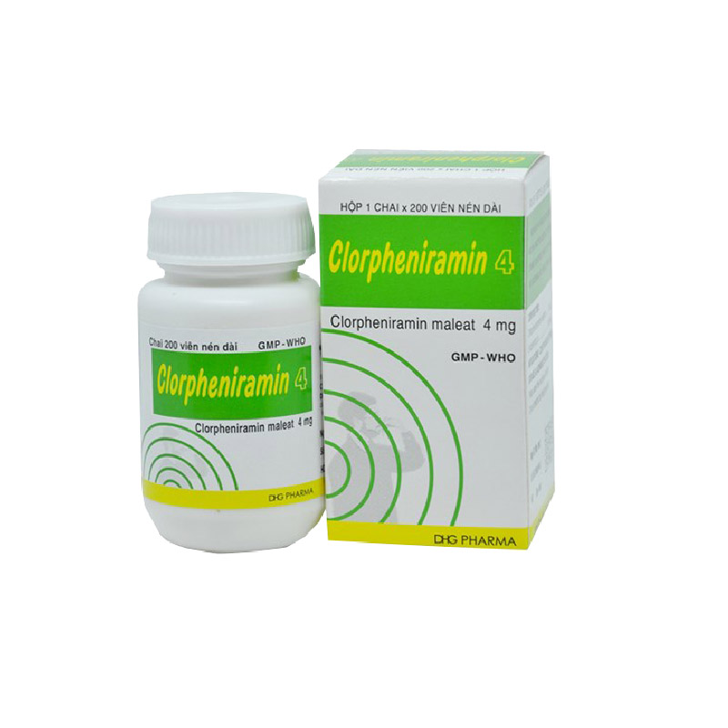 Thuốc chống dị ứng Clorpheniramin 4 | Chai 200 viên