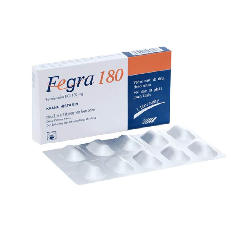 Thuốc chống dị ứng Fegra 180mg | Hộp 10 viên