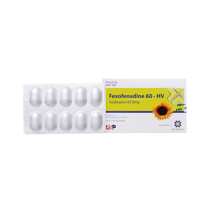 Thuốc chống dị ứng Fexofenadine 60-HV | Hộp 100 viên