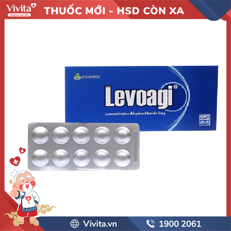 Thuốc chống dị ứng Levoagi 5mg | Hộp 10 viên