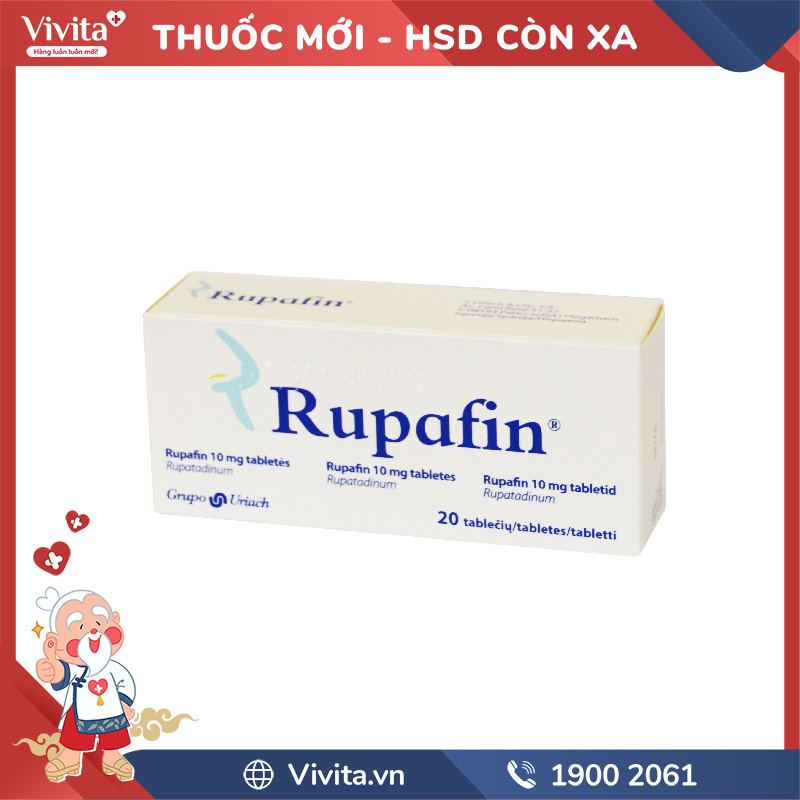 Thuốc chống dị ứng Rupafin 10mg | Hộp 10 viên