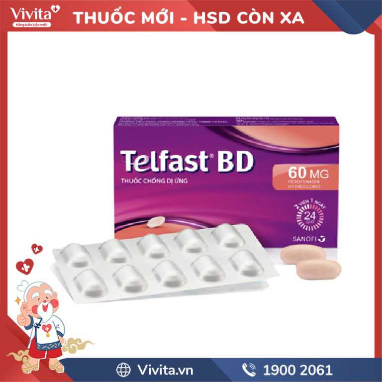 Thuốc chống dị ứng Telfast BD 60mg Hộp 10 viên - Nhà Thuốc VIVITA