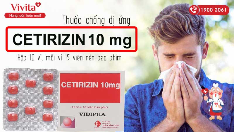 Thuốc chống dị ứng Cetirizin 10mg