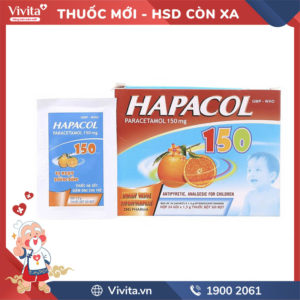 Thuốc giảm đau, hạ sốt cho trẻ em Hapacol 150mg Hộp 24 gói