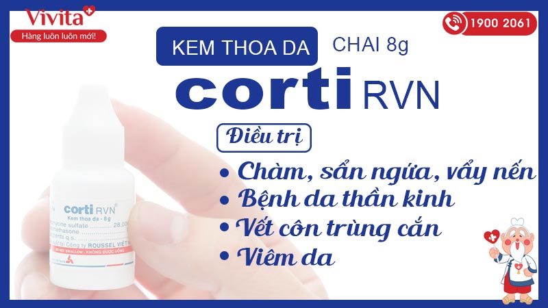 Công dụng kem thoa da Corti-RVN