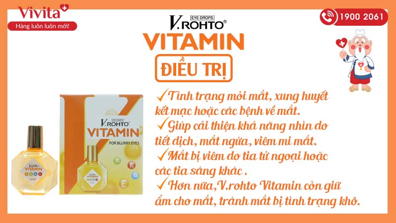 Công dụng thuốc nhỏ mắt V.rohto vitamin 