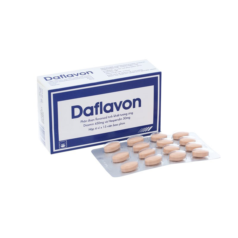 Thuốc trị trĩ, suy giãn tĩnh mạch Daflavon | Hộp 60 viên