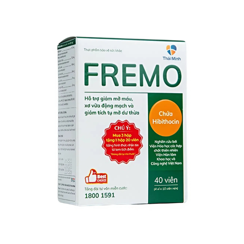 Viên Uống Fremo | Hỗ Trợ Giảm Mỡ Máu | Hộp 40v