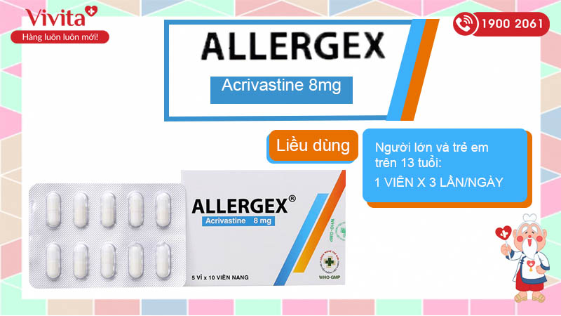 Liều dùng Allergex 8mg