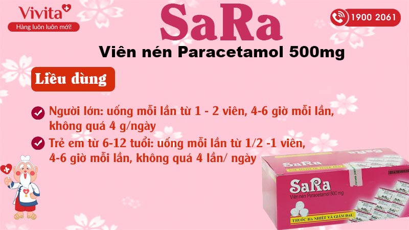 Liều dùng SaRa 500mg