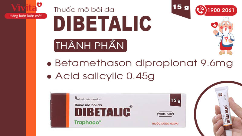 Thành phần thuốc mỡ bôi da Dibetalic Tuýp 15g