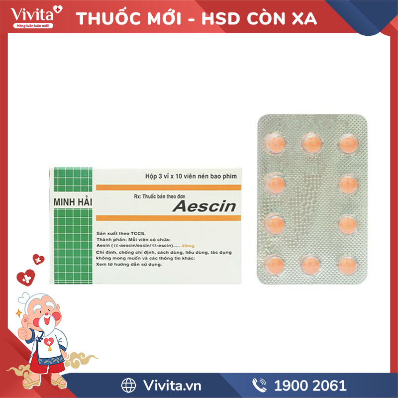 Thuốc Aescin 40mg | Hộp 30 viên