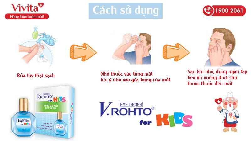 Cách sử dụng thuốc nhỏ mắt V.rohto for kid