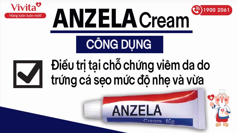 Công dụng kem bôi trị viêm da Anzela Cream