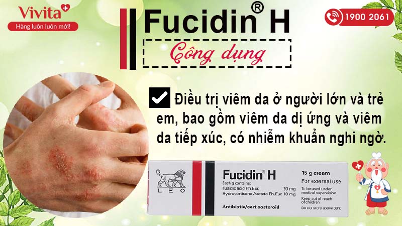 Công dụng của kem bôi trị viêm da Fucidin H