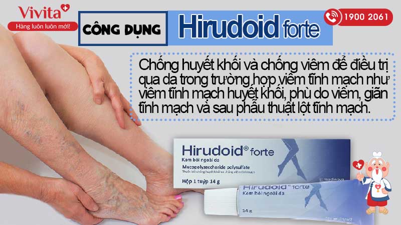 Công dụng kem bôi trị viêm tĩnh mạch Hirudoid Forte
