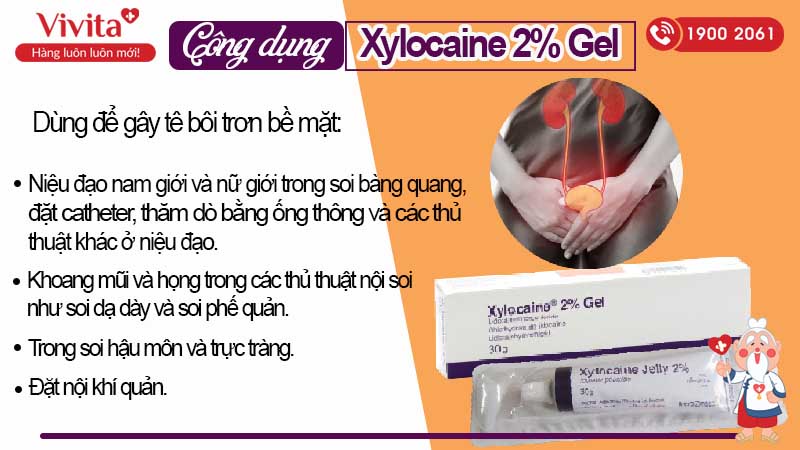 Công dụng của thuốc gây tê bôi trơn bề mặt Xylocaine Jelly 2%