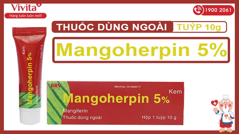 Kem bôi Mangoherpin 5% tuýp 10g