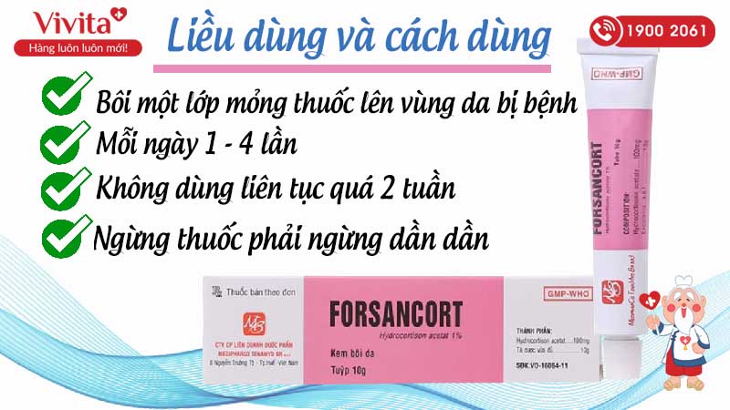 Liều dùng và cách dùng Forsancort