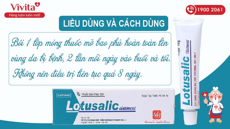 Liều dùng và cách dùng thuốc mỡ trị vảy nến Lotusalic Ointment