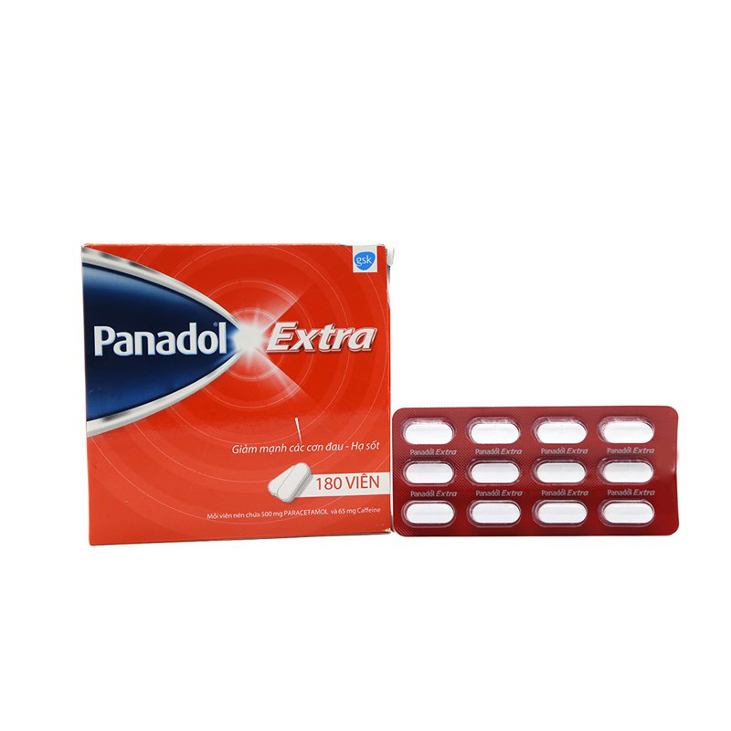 Thuốc giảm đau, hạ sốt Panadol Extra | Hộp 180 viên.