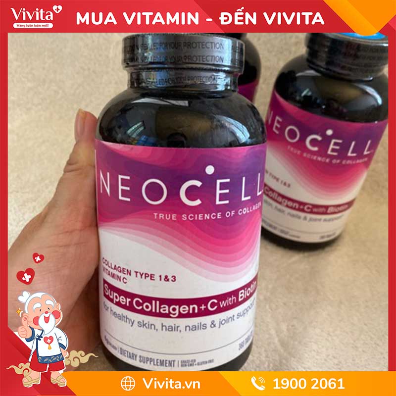 Viên Uống Super Collagen Neocell +C Hỗ Trợ Đẹp Da, Tóc, Móng (Hộp 250 Viên)