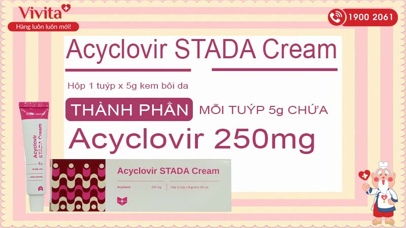 Thành phần Acyclovir Stella Cream Tuýp 5g