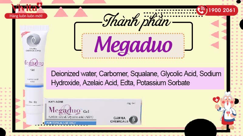 Thành phần của gel trị mụn Megaduo