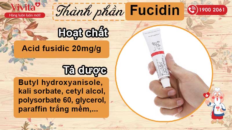 Thành phần của kem bôi trị nhiễm khuẩn Fucidin 2% 