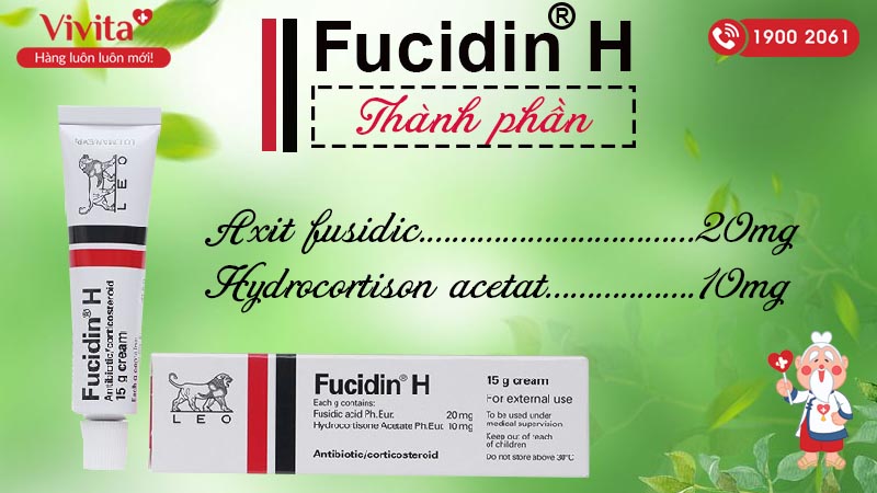 Thành phần của kem bôi trị viêm da Fucidin H