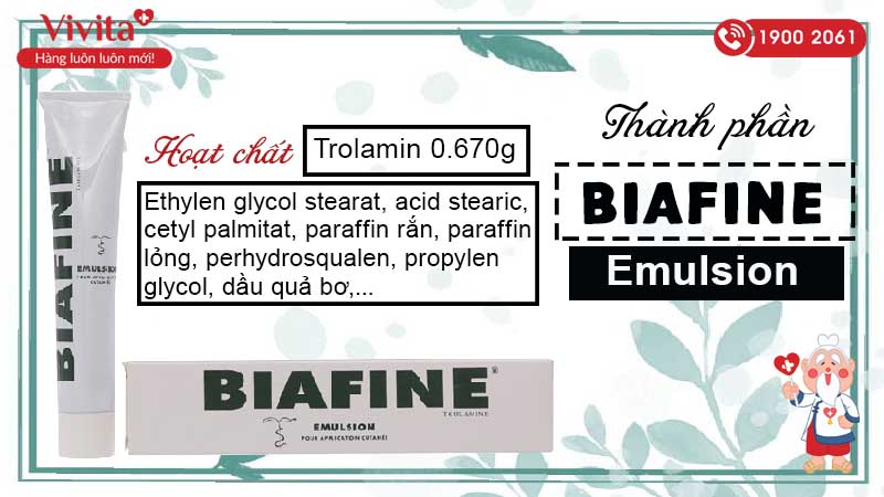 Thành phần kem trị bỏng Biafine Emulsion 46.5g