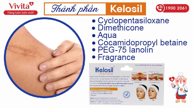 Thành phần của gel trị sẹo lồi Kelosil