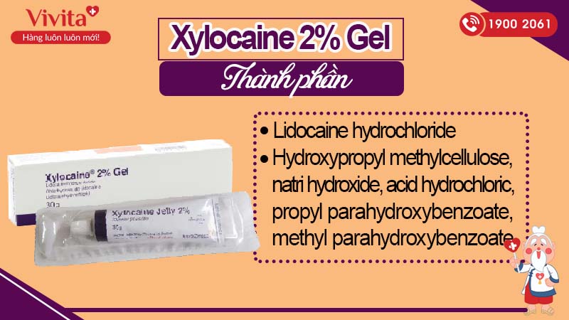 Thành phần thuốc gây tê bôi trơn bề mặt Xylocaine Jelly 2%
