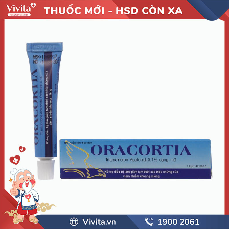 Thuốc bôi trị nhiệt miệng Oracortia | Tuýp 5g